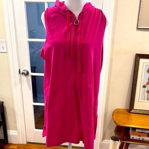 Croft & Barrow Pink Sleeveless Hooded cover-up